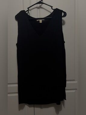 Michael Kors Black V-Neck Sleeveless Women's Dress Blouse Top Size 1X